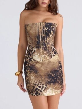 House of cb Laila leopard print Dress